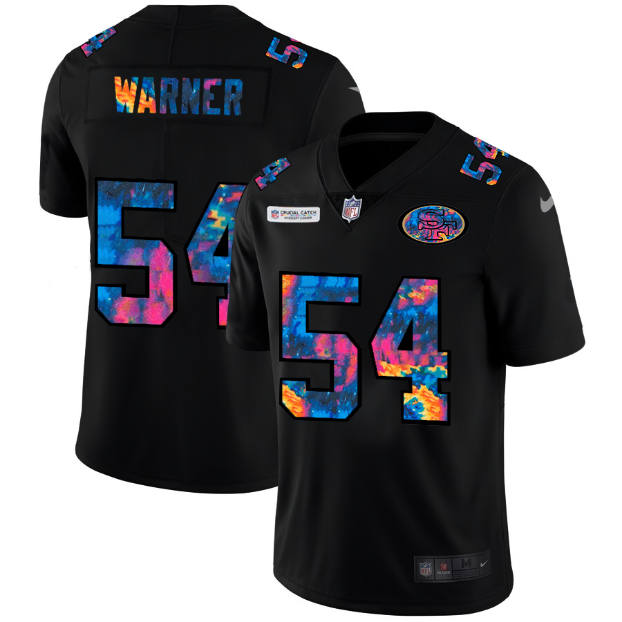 NFL San Francisco 49ers #54 Fred Warner Men Nike MultiColor Black 2020  Crucial Catch Vapor Untouchable Limited Jersey